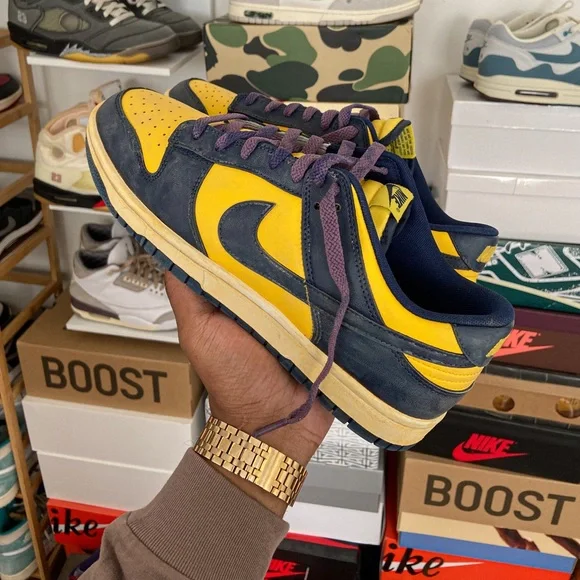 Nike | Shoes | Custom Vintaged Nike Dunk Low Michigan Sz 2  display picture 1